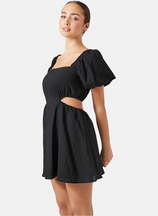 FOREVER 21 Cutout Puff-Sleeve Mini Dress - Image 3