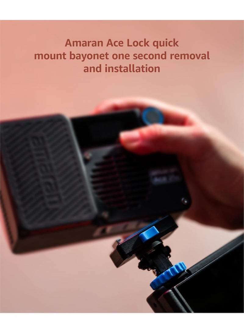Aputure AMARAN Ace 25c RGBWW LED Light Panel (Silver) – 32W Boost Mode Compact On-Camera Light, 2300-10,000K CCT with 360° Full-Color HSI/RGB Control CRI 95 TLCI 95, USB-C Rechargeable Pocket Light with Ace Lock Mount & Soft Dome Diffuser Ace 25c Silver - Image 3