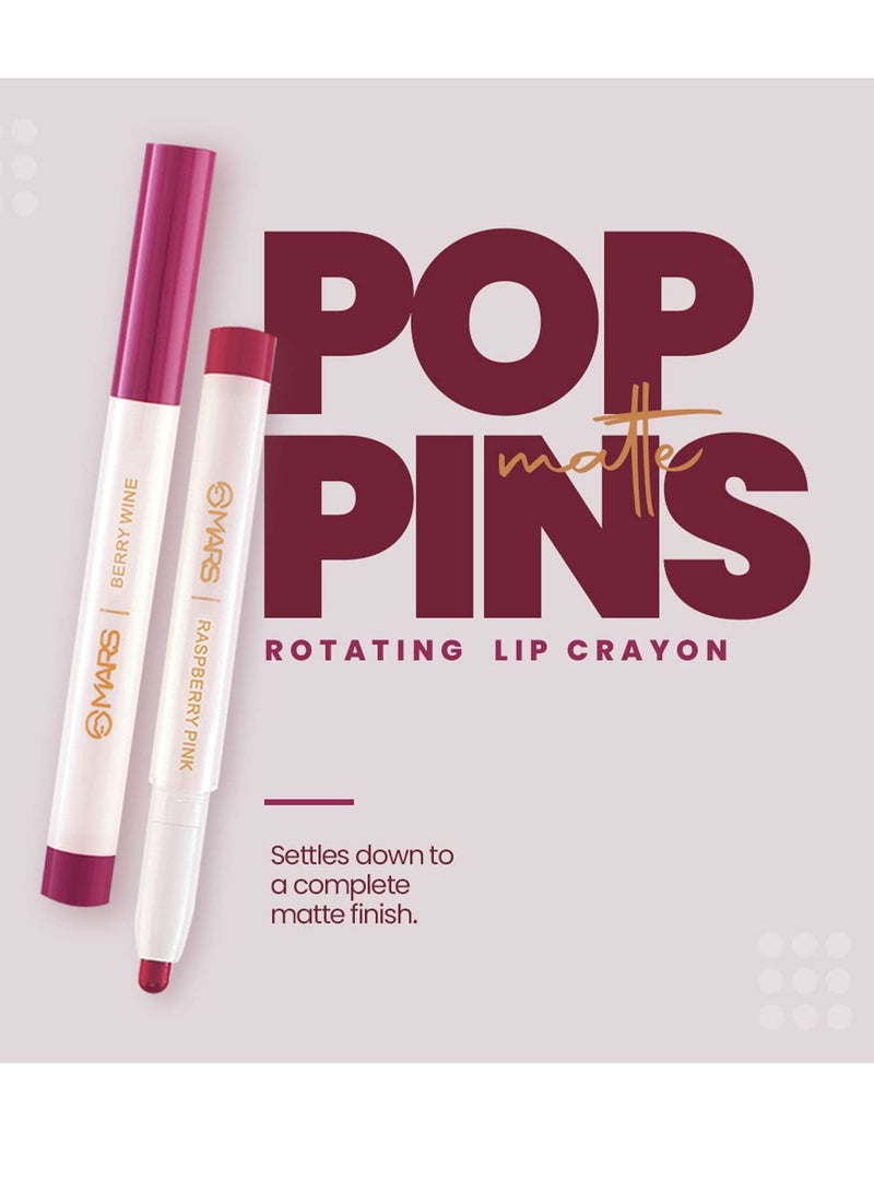 MARS Retractable Poppins Long Lasting Lip Crayon 1.3 gm 18 PINK VALENTINE - Image 4