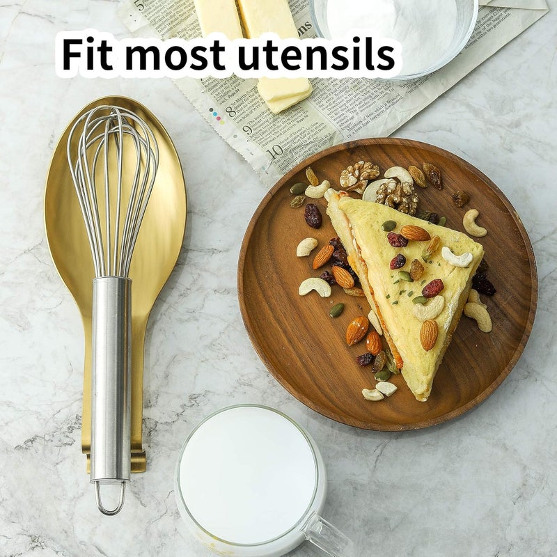 BETTWILLGold Spoon Rest for Kitchen Counter, Stainless Steel Spoon Holder for Stove Top, Spatula Ladle Spoon Utensils Holder, Gold Kitchen Accessories, Gold Cooking Utensiles. - Image 4