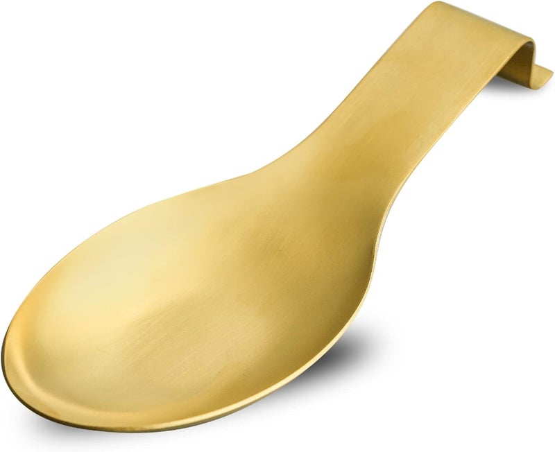BETTWILLGold Spoon Rest for Kitchen Counter, Stainless Steel Spoon Holder for Stove Top, Spatula Ladle Spoon Utensils Holder, Gold Kitchen Accessories, Gold Cooking Utensiles. - Image 1