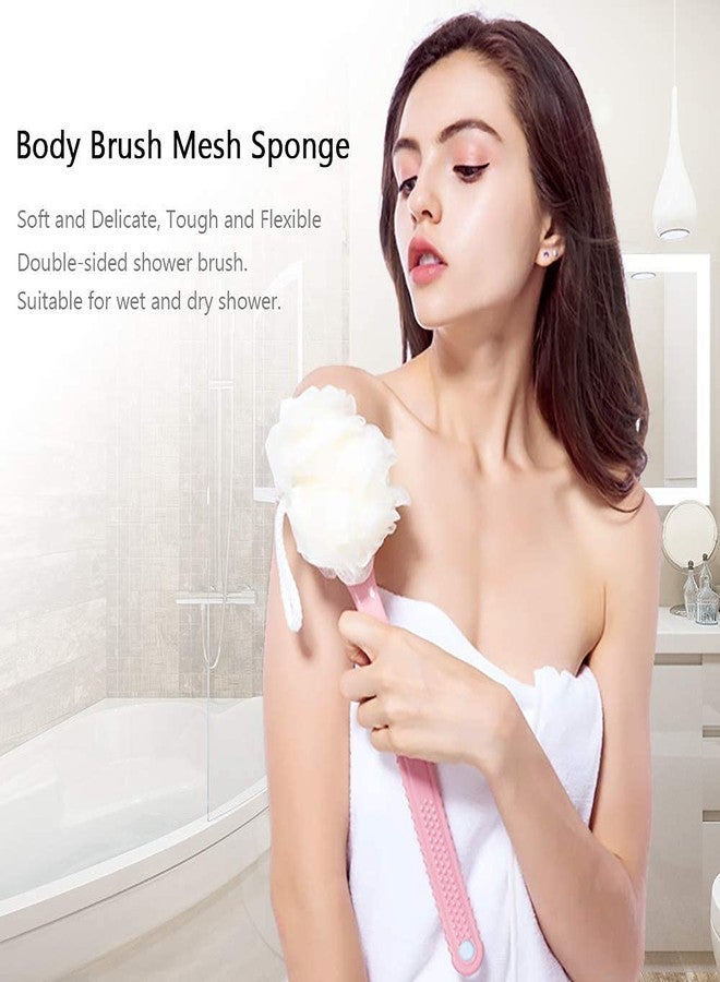 NIWRT Body Bath Shower Back Scrubber Long Handle with Super Soft Bristles Back Scrubber, Back Scrubber Bath Mesh Sponge with Curved Long Handle for Wet or Dry .(Multi Colour)(Pack Of 1) - Image 5