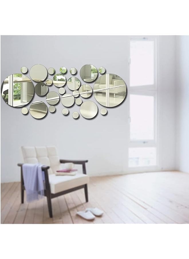 erorex 26Pcs Set Acrylic Polka Dot Wall Mirror Stickers Home Party Decor Art Mural Diy Decals Decal Room Decoration  - Image 3