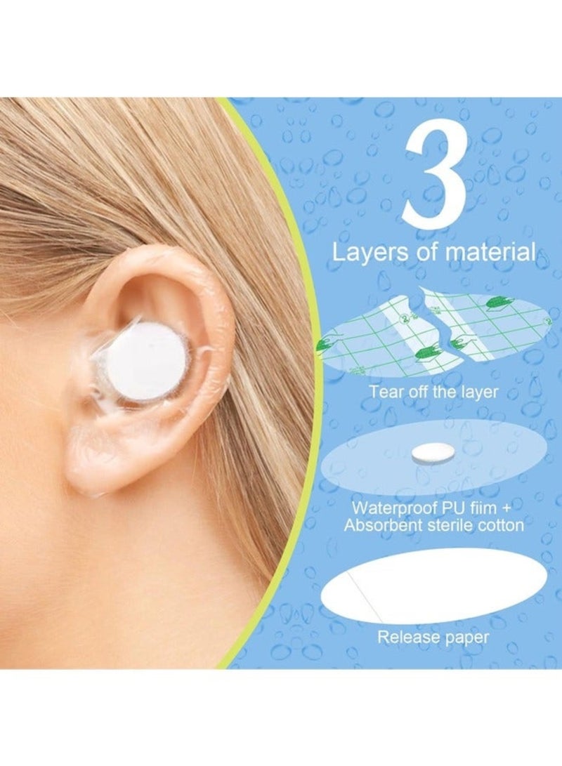 saykfoe 180 Pieces Baby Waterproof Ear Stickers, Ear Covers for Swimming Shower Ear Protectors with Ear Plugs for Kids Newborn Disposable Ear Cover for Shower Surfing Snorkeling and Other Water Sports - Image 3