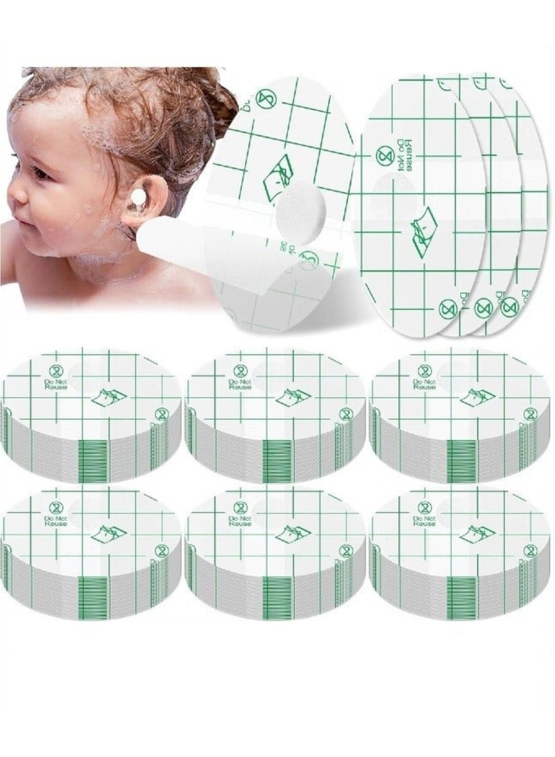 saykfoe 180 Pieces Baby Waterproof Ear Stickers, Ear Covers for Swimming Shower Ear Protectors with Ear Plugs for Kids Newborn Disposable Ear Cover for Shower Surfing Snorkeling and Other Water Sports - Image 1
