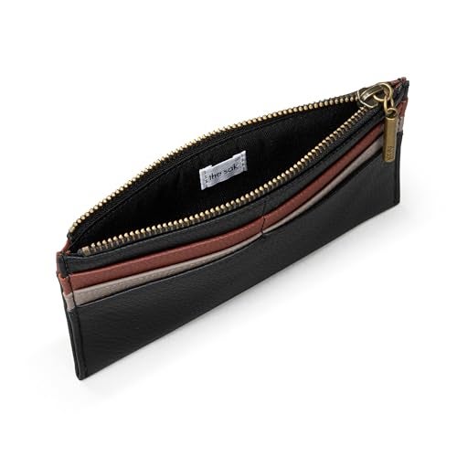 The Sak Neva Large Card Wallet in Leather 6 Credit Card Pockets Black Block - Image 3
