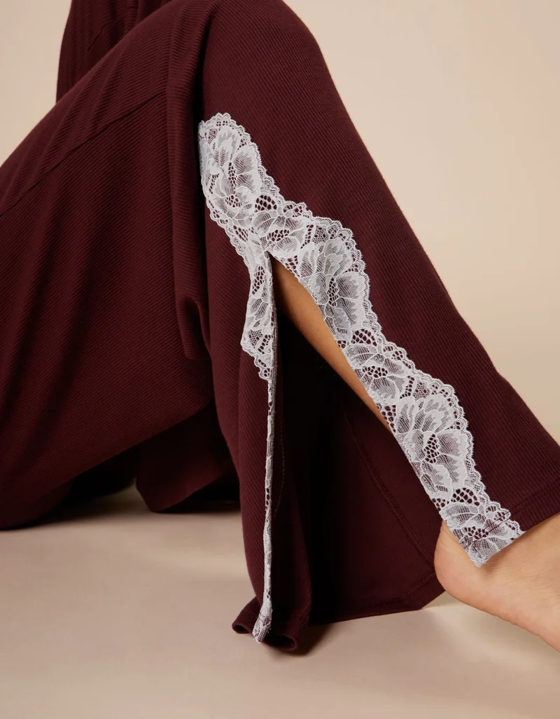 Aerie  OVERSLEPT by Aerie Real Soft Ribbed Trouser PJ for Women | Best Price UAE