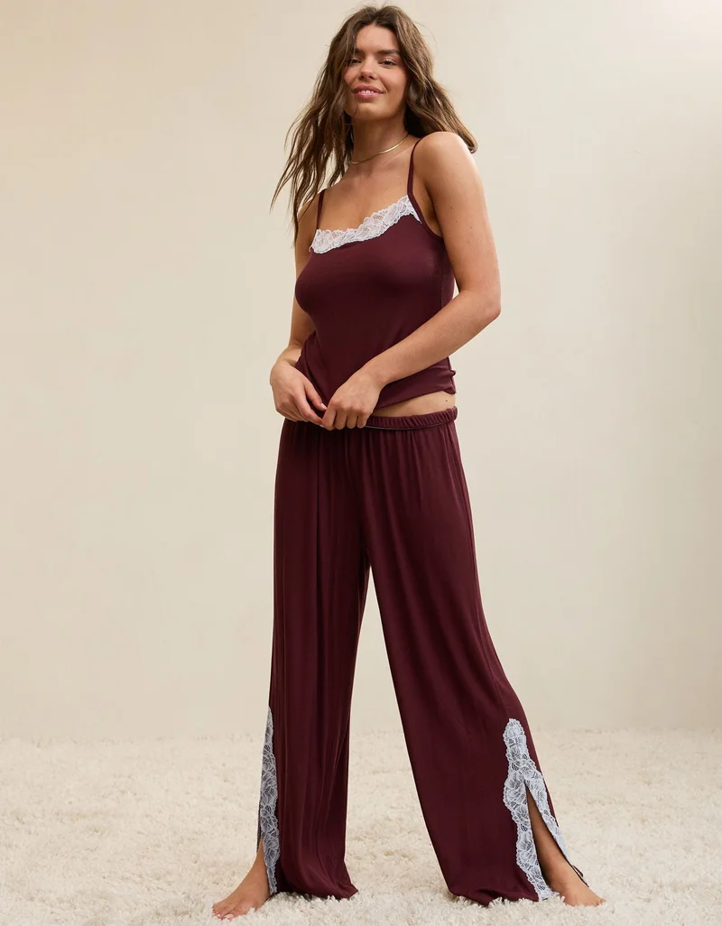Aerie OVERSLEPT by Aerie Real Soft Ribbed Trouser PJ