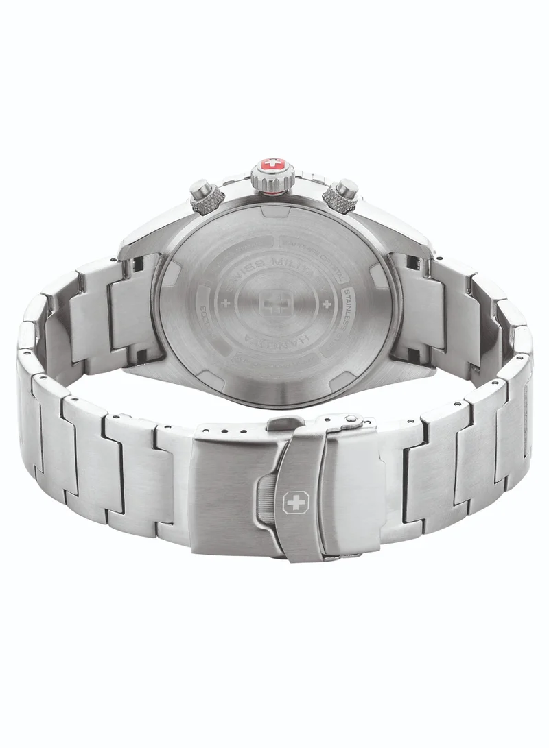 SWISS MILITARY HANOWA Men's Swiss Military Afterburn Chrono Watch For Men With Silver Bracelet 44mm 10ATM - SMWGI0000303
