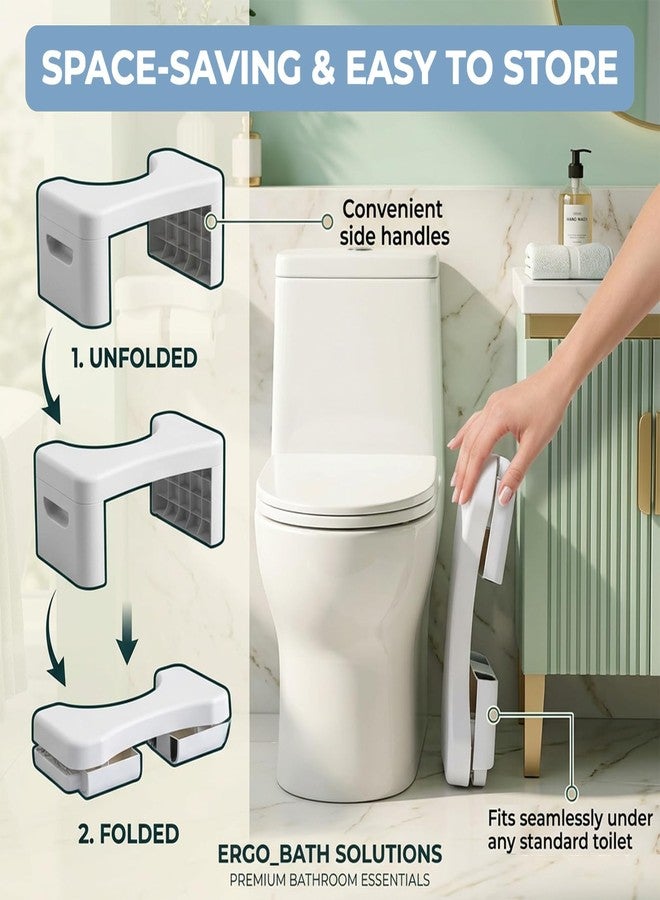 Deyuoau Toilet Step Stool, Toilet Assistance Steps,Bathroom Toilet Stool, Foldable Toilet Stool, Fits All Toilets, Folds for Easy Storage - Image 5