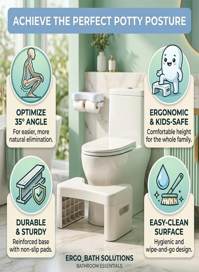 Deyuoau Toilet Step Stool, Toilet Assistance Steps,Bathroom Toilet Stool, Foldable Toilet Stool, Fits All Toilets, Folds for Easy Storage - Image 2