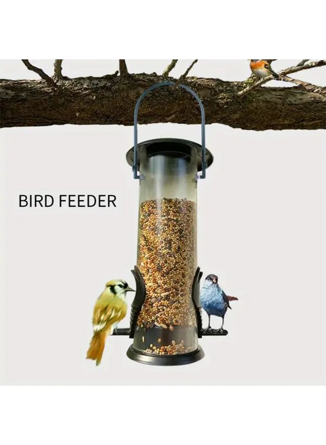Automatic Bird Feeder with Transparent Side and Green Lid Easy Fill Hanger for Outdoor Wild Birds - Image 4