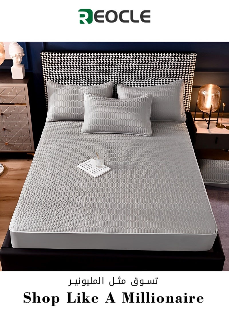 REOCLE Mattress Protector Breathable Noiseless Washable Bed Mattress Cover Air Fabric Cooling Mattress Pad Cover - Image 1