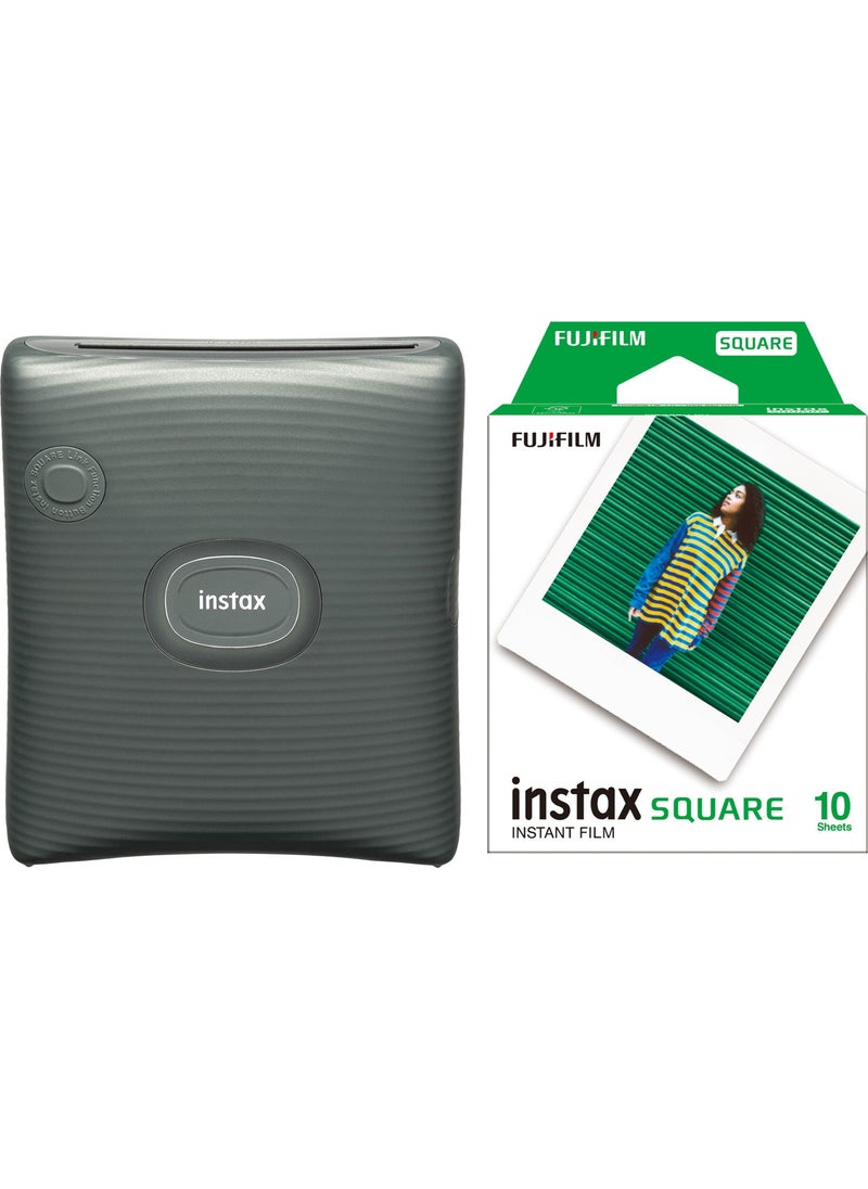 FUJIFILM Instax Sq Link Green Ex D Smartphone Printer and 10 Film  - Image 1