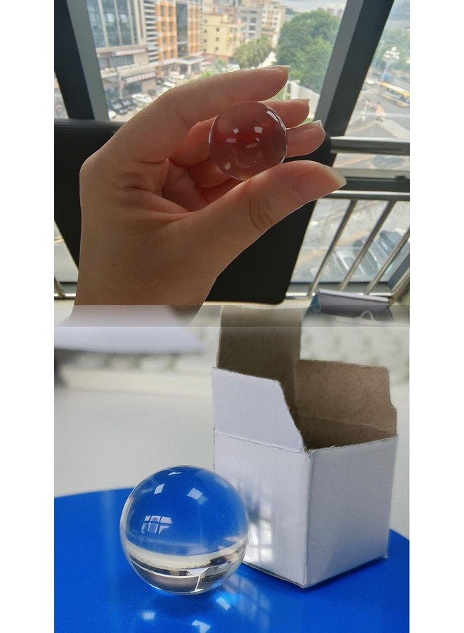 BeeSpring Crystal Glass Ball Solid Ornaments Art Mini 1.2Inch Clear Sphere Display Sculpture Decor Miniature Ornaments with Gift Box for Home Office Decoration Balls（30MM） - Image 3