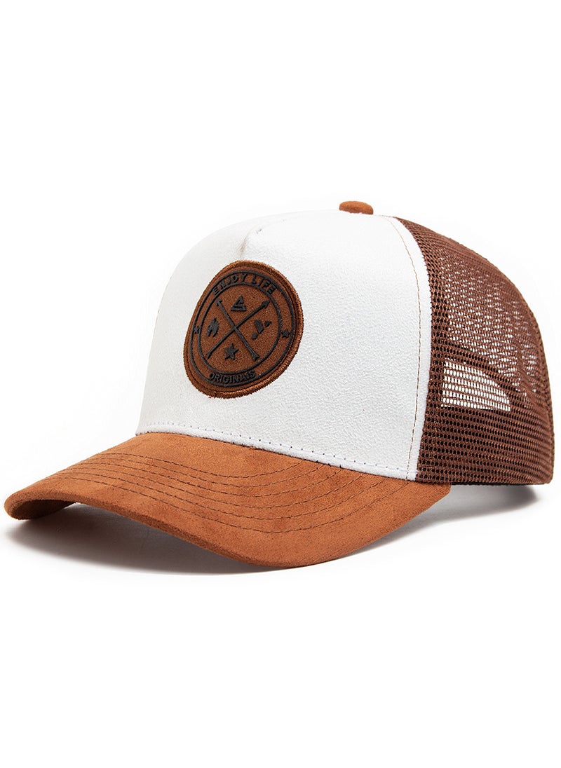 Generic Summer Suede Mesh Baseball Cap Unisex Dark red  - Image 2