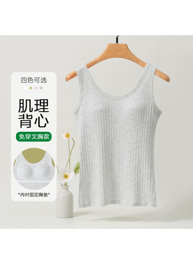 Red Bean برازليت مخطط عمودي مع وسائد مدمجة، قميص داخلي للتنسيق أو كملابس خارجية - Image 2