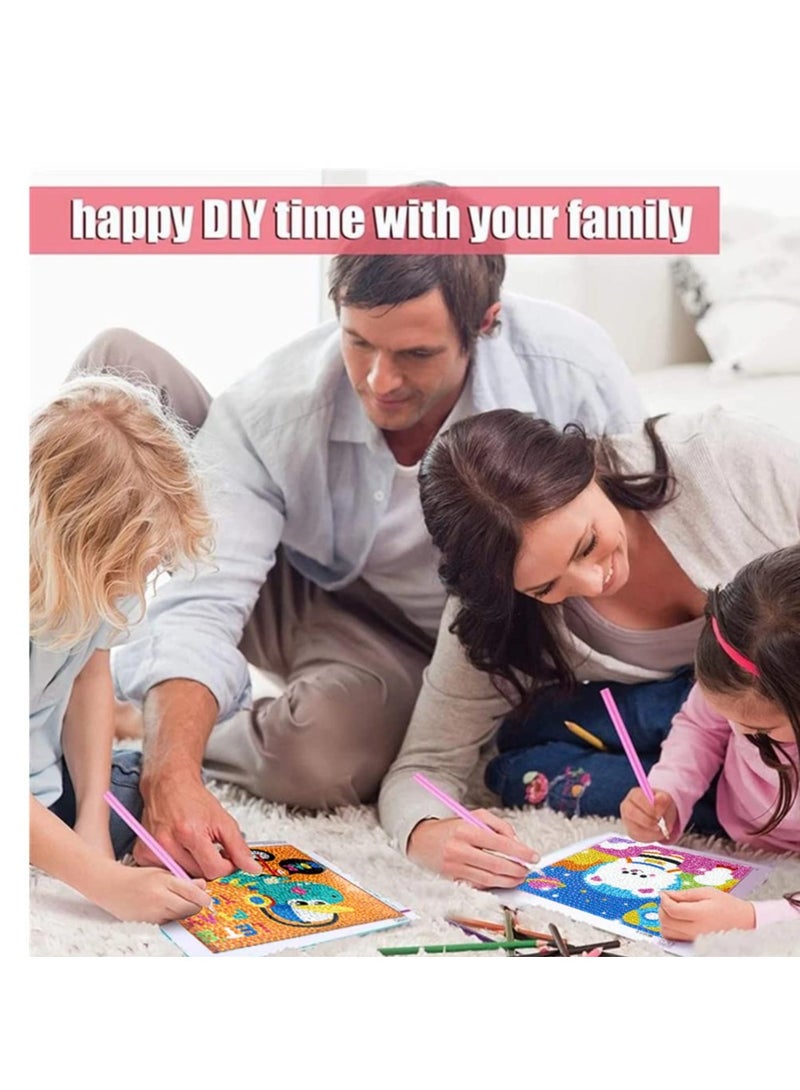 طقم حرفة فن الموزاييك 5D للأطفال من عمر 8-12 سنة، طقم مفاتيح للرسم بالألماس، نشاط ملصقات الجواهر الإبداعي للفتيات - Image 2