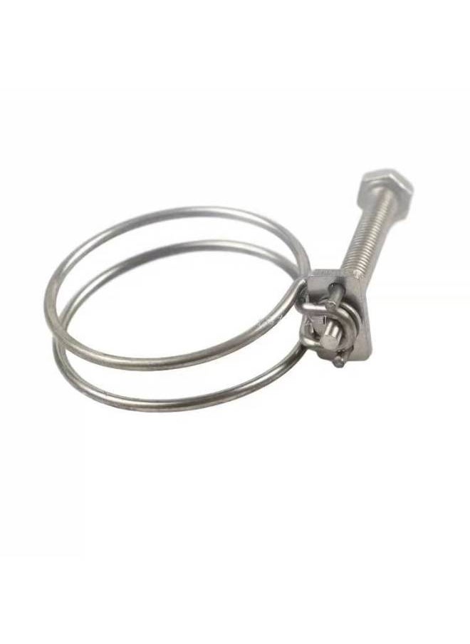 Generic - 201 304 Stainless Steel Wire Throat Hoop Double Steel Wire Throat Hoop Steel Wire Hoop Steel Wire Clamp Fire Water Belt Clamp-Series:201 Stainless Steel-Model:29 (pipe Diameter) * 3 (wire Diameter) - Image 1
