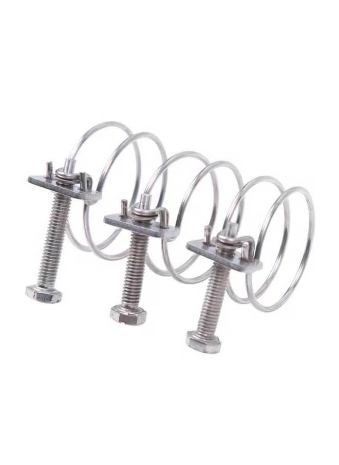 Generic - 201 304 Stainless Steel Wire Throat Hoop Double Steel Wire Throat Hoop Steel Wire Hoop Steel Wire Clamp Fire Water Belt Clamp-Series:201 Stainless Steel-Model:29 (pipe Diameter) * 3 (wire Diameter) - Image 1