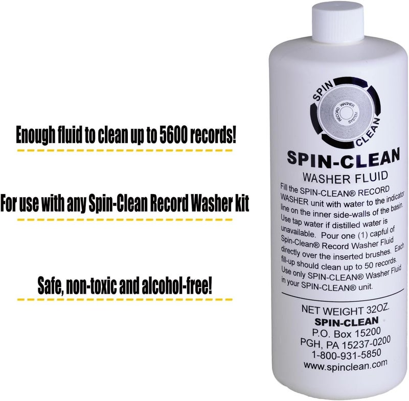 Project Spin-Clean Record Washer Fluid 32oz. | Alcohol-Free Record Cleaner Solution | Vinyl Record Cleaner Fluid - Image 1