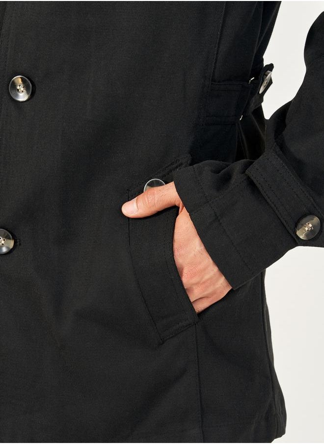 Styli - Chunky Button Detail Trench Coat with Slip Pockets - Image 1