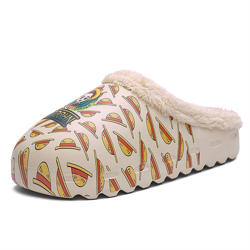 2024 Winter Cotton Warm Outer Wearing Cotton Shoes Couple'S Indoor Cute Plus Size Cotton Slippers Lazy Shoes - Image 1