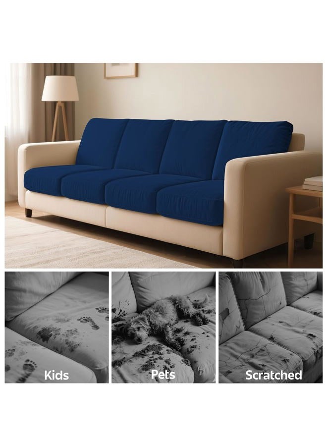 pickyNproud 8Pcs Patio Cushion Covers Stretch Outdoor Couch Cushions Slipcovers Replacement Washable Furniture Protector with Elastic Bottom Sofa Chair Seat Cover - Image 5