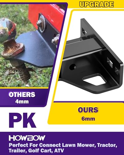 HOWBOW Zero Turn Lawn Mower Hitch with 1-1/4" Receiver, 6mm Thicker Heavy Duty Steel Trailer Receiver Hitch, Universal Upgrade 1-1/4 Hitch Receiver with Versatile Chain Slot and Carriage Bolt Hardware - Image 4