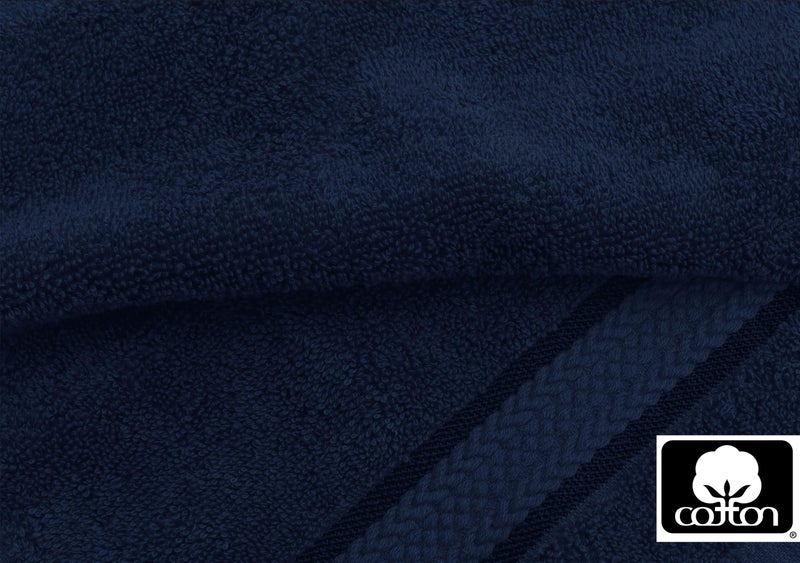 COTTON CRAFT Ultra Soft 6 Piece Towel Set - 2 Large Bath Towels, 2 Hand Towels, 2 Washcloths - Absorbent 580 GSM Quick Dry Everyday Luxury Hotel Bathroom Spa Gym Shower Pool - 100% Cotton - Navy - Image 4