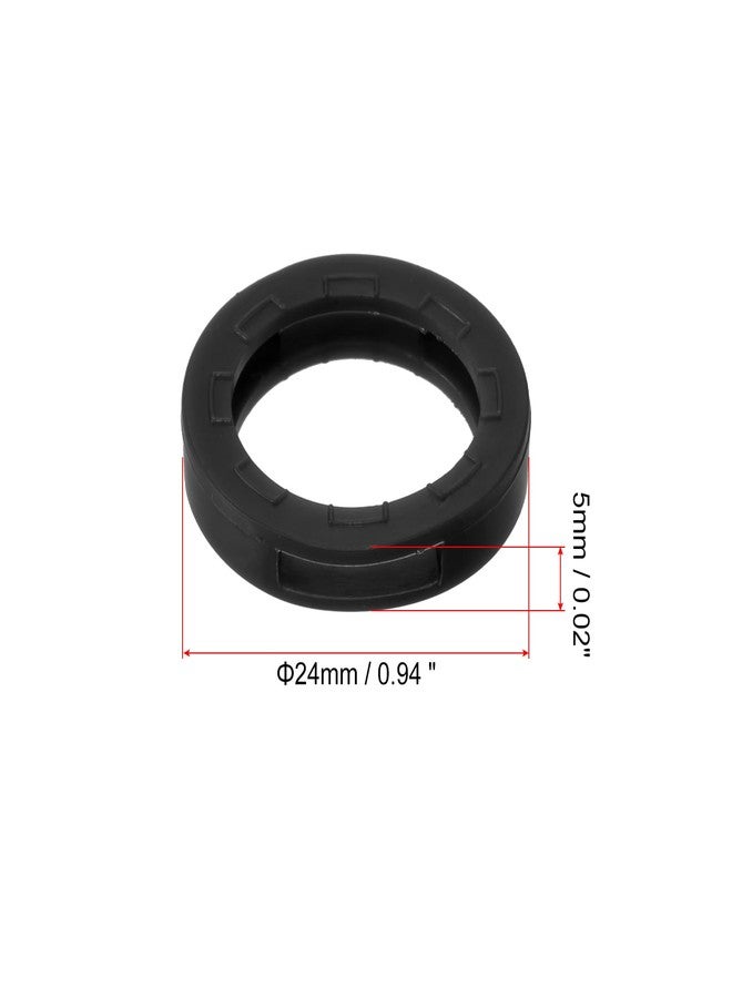 PATIKIL Key Caps Covers Rings, 5 Pack 0.9" Keys Identifiers Covers Coding Tags Marker Round Silicone Sleeve for Office House Apartment, Black - Image 2