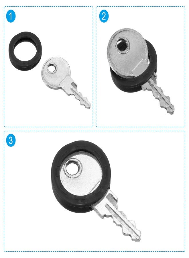 PATIKIL Key Caps Covers Rings, 5 Pack 0.9" Keys Identifiers Covers Coding Tags Marker Round Silicone Sleeve for Office House Apartment, Black - Image 5