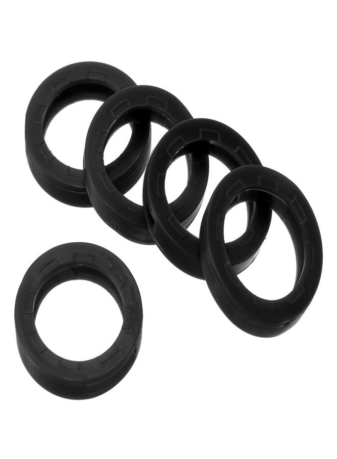 PATIKIL Key Caps Covers Rings, 5 Pack 0.9" Keys Identifiers Covers Coding Tags Marker Round Silicone Sleeve for Office House Apartment, Black - Image 1
