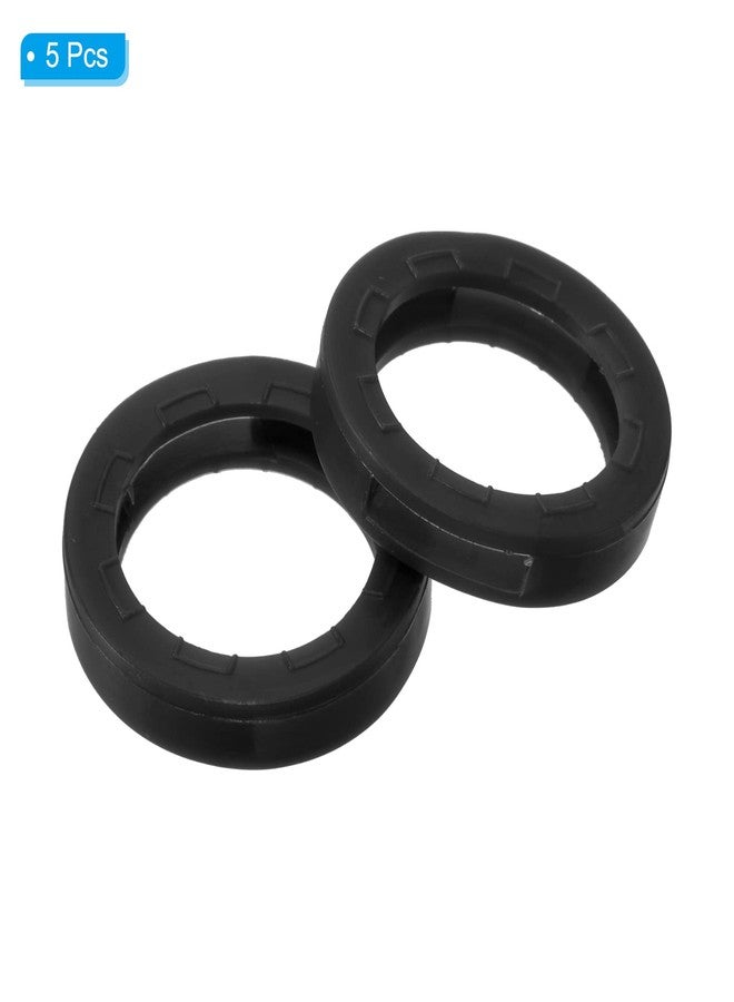 PATIKIL Key Caps Covers Rings, 5 Pack 0.9" Keys Identifiers Covers Coding Tags Marker Round Silicone Sleeve for Office House Apartment, Black - Image 3
