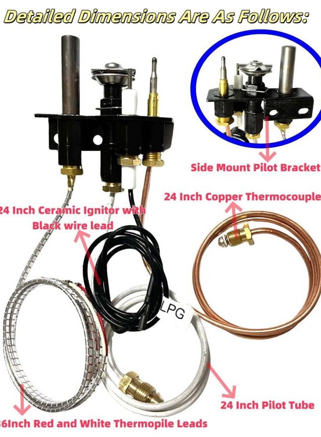 EVIMOTAL 108084-03 Pilot Assembly LPG Fits IHP Lennox Direct Vent Fireplaces Propane Gas 69L18 - Image 4