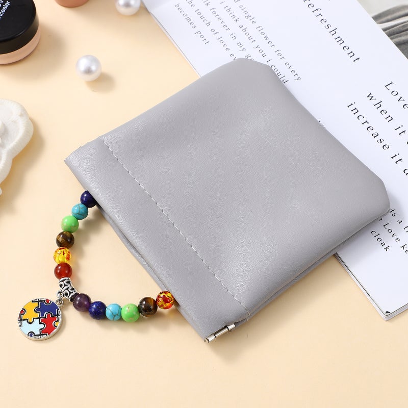4 Pcs Multipurpose Small Leather Pouches No Zipper Self-closing Cosmetic Bags Travel Storage Bags for Earphones Jewelry - Image 5
