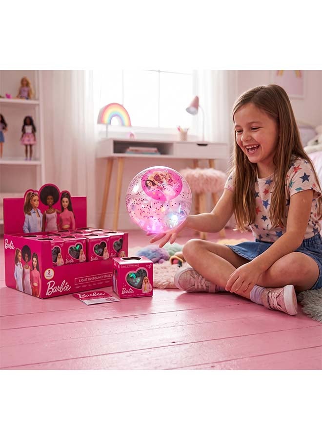 RMS Barbie LED Glitter Bouncy Balls 2 Assorted – Light-Up Sparkle Ball Toy for Kids, Active Play Gift - Image 2