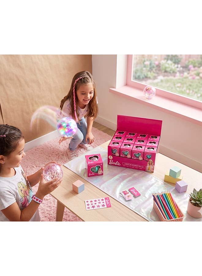 RMS Barbie LED Glitter Bouncy Balls 2 Assorted – Light-Up Sparkle Ball Toy for Kids, Active Play Gift - Image 3