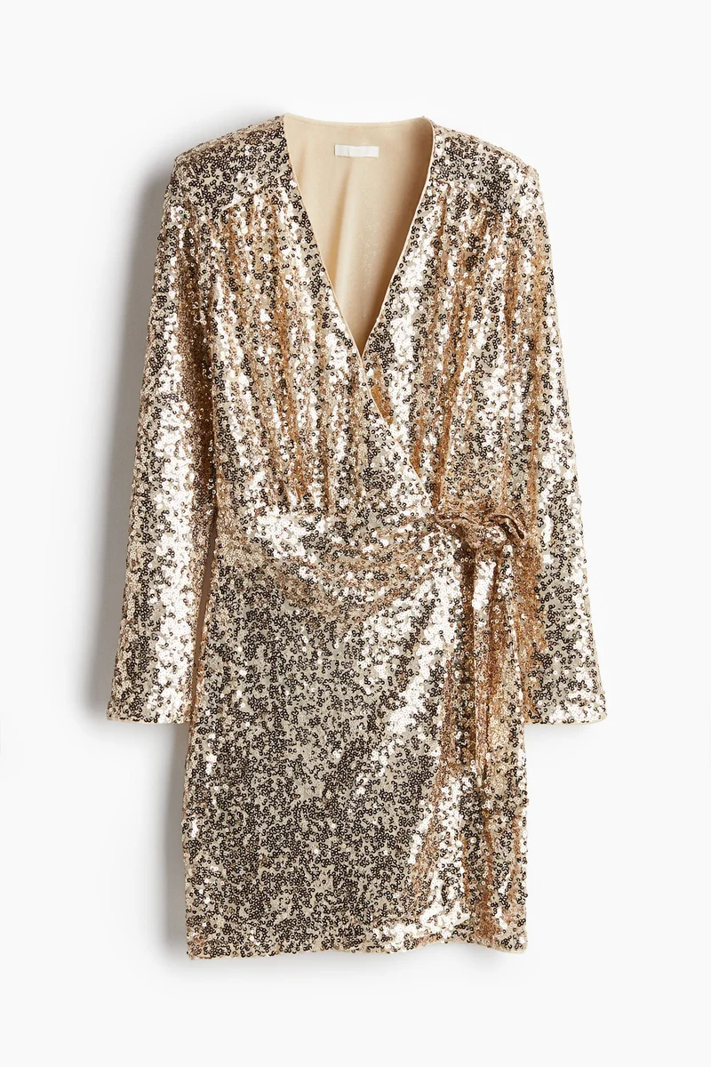 H&M Sequined wrap dress