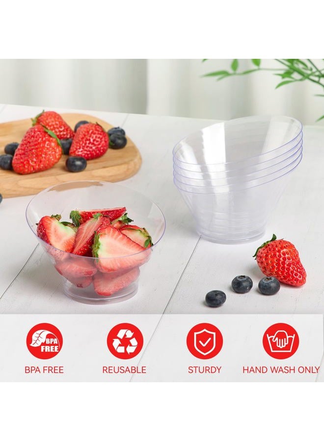 Qeirudu 20 Pack 6 oz Angled Plastic Bowls, Small Candy Bowls Disposable Serving Bowls for Ice Cream, Snack, Dessert, Appetizer, Fruit, Salad - Image 3
