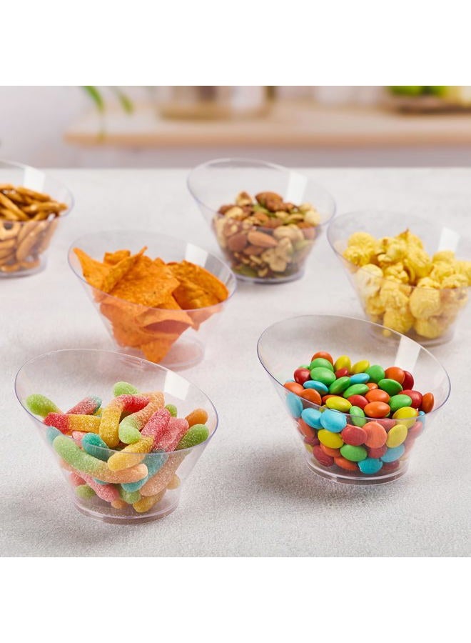Qeirudu 20 Pack 6 oz Angled Plastic Bowls, Small Candy Bowls Disposable Serving Bowls for Ice Cream, Snack, Dessert, Appetizer, Fruit, Salad - Image 5