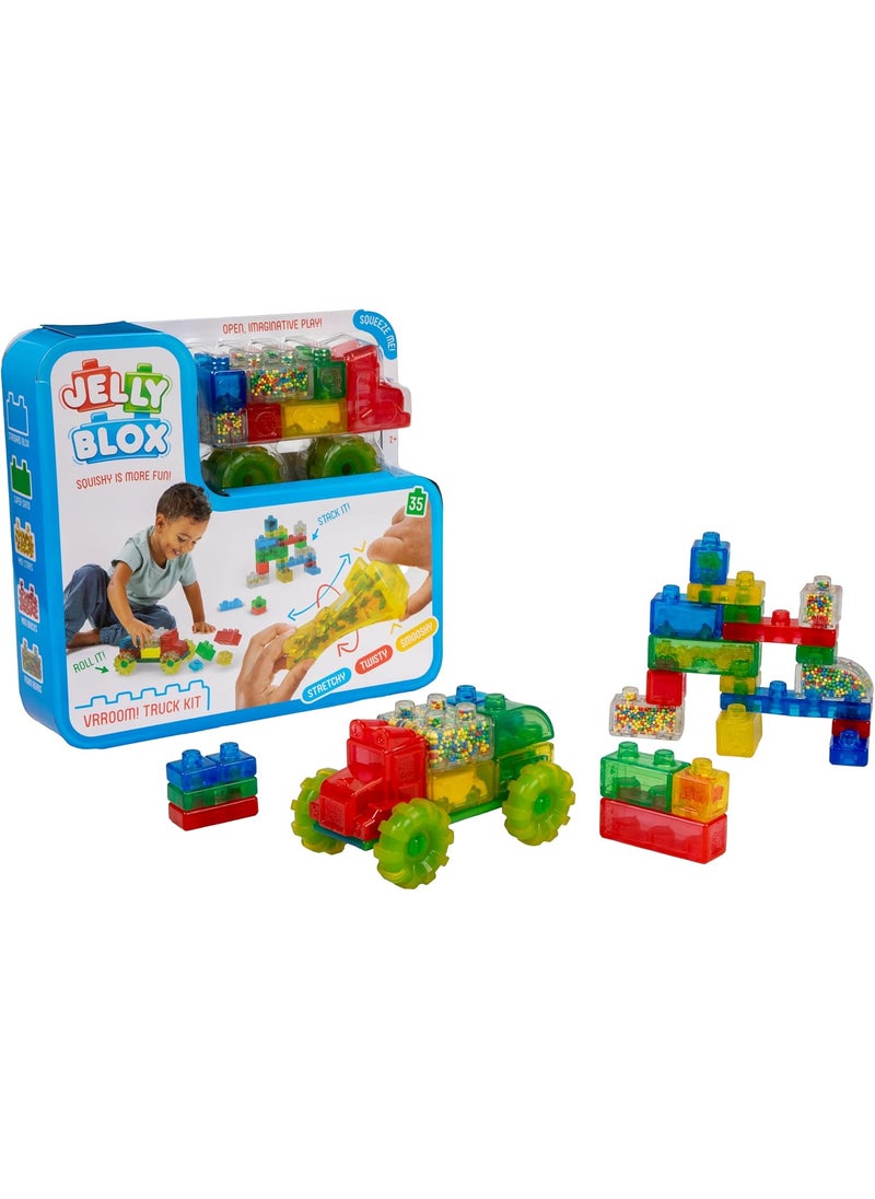 Goliath Goliath Jelly Blox Vrooom Truck Kit  Includes 35 Blocks  Toddler  Preschool Building Blocks Kids Can Squeeze Stretch Squish  Safety Tested  OuchFree  Tactile Sensory Play Toy for Ages 2  - Image 2