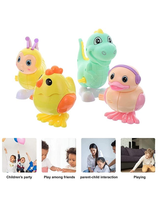 Animal Wind Up Toys Chick Duck Bee Dinosaur Clockwork Toys Farm Animal Figurine Figure Statue for Toddlers Kids Carnival Birthday Party Favors 4pcs (Random Color) - Image 5