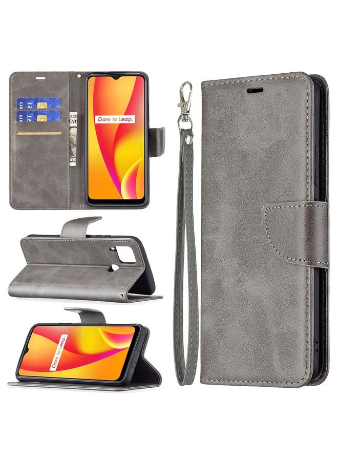 S-TOP Case For OPPO Realme C15/C12/C25 Retro Lambskin Texture Pure Color Horizontal Flip PU Leather Case with Holder & Card Slots & Wallet & Lanyard - Image 1