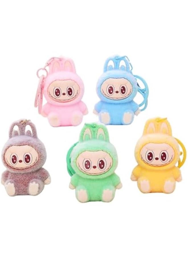 Arabest 5 Pack Labubu Plush Keychain Wings of Fortune Vinyl Figure with Original Packaging Cute 6cm Hanging Ornament for Home Decor and Accessories, Multi-color, 6 Centimeters  - Image 2