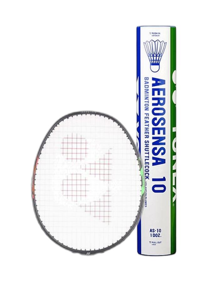 Yonex Duora 55 Dark Grey 3UG4 + Aerosensa 10 Feather Shuttlecock, Number 2 Pack  - Image 1