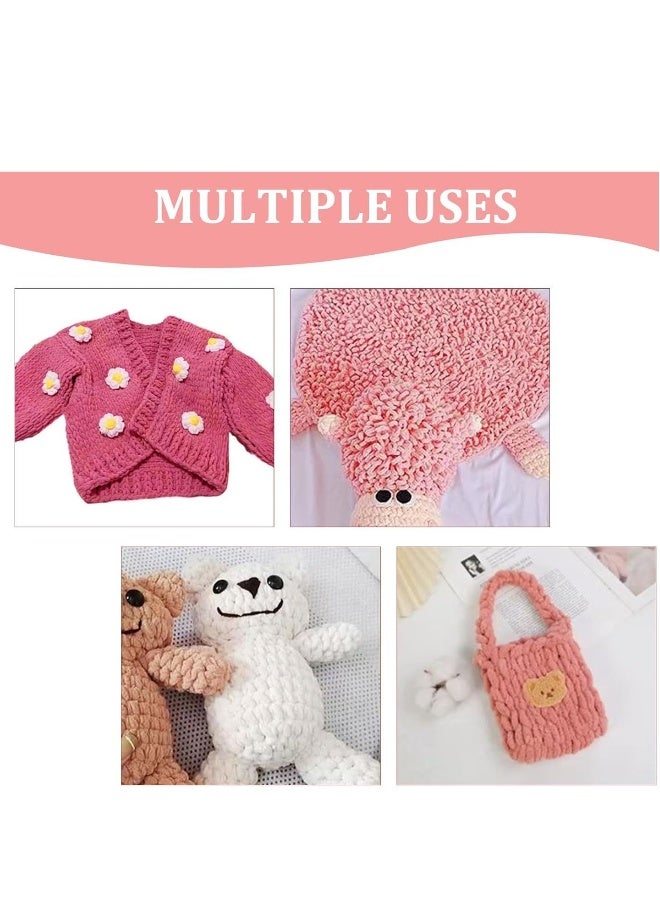 6 Pack Loop Yarns Fun Finger, Off The Hook Yarn, Chunky Chenille Yarn for Crocheting, 6 Skeins Soft Loop Blanket Yarn for Beginners Knitting No Needles or Hooks 8.7 YardsPack - Image 2