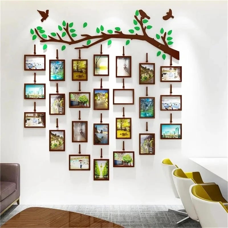 ملصق حائط ثلاثي الأبعاد من الأكريليك على شكل شجرة عائلة مع إطارات صور DIY (إطار كوفي 1) - Image 4