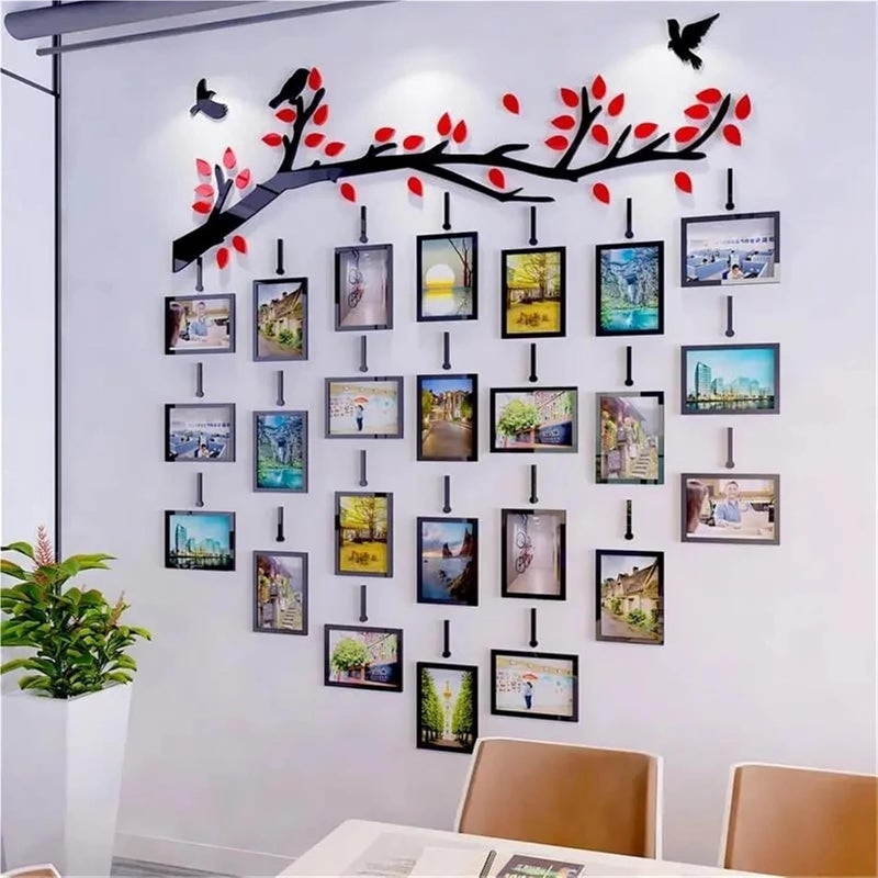 ملصق حائط ثلاثي الأبعاد من الأكريليك على شكل شجرة عائلة مع إطارات صور DIY (إطار كوفي 1) - Image 5