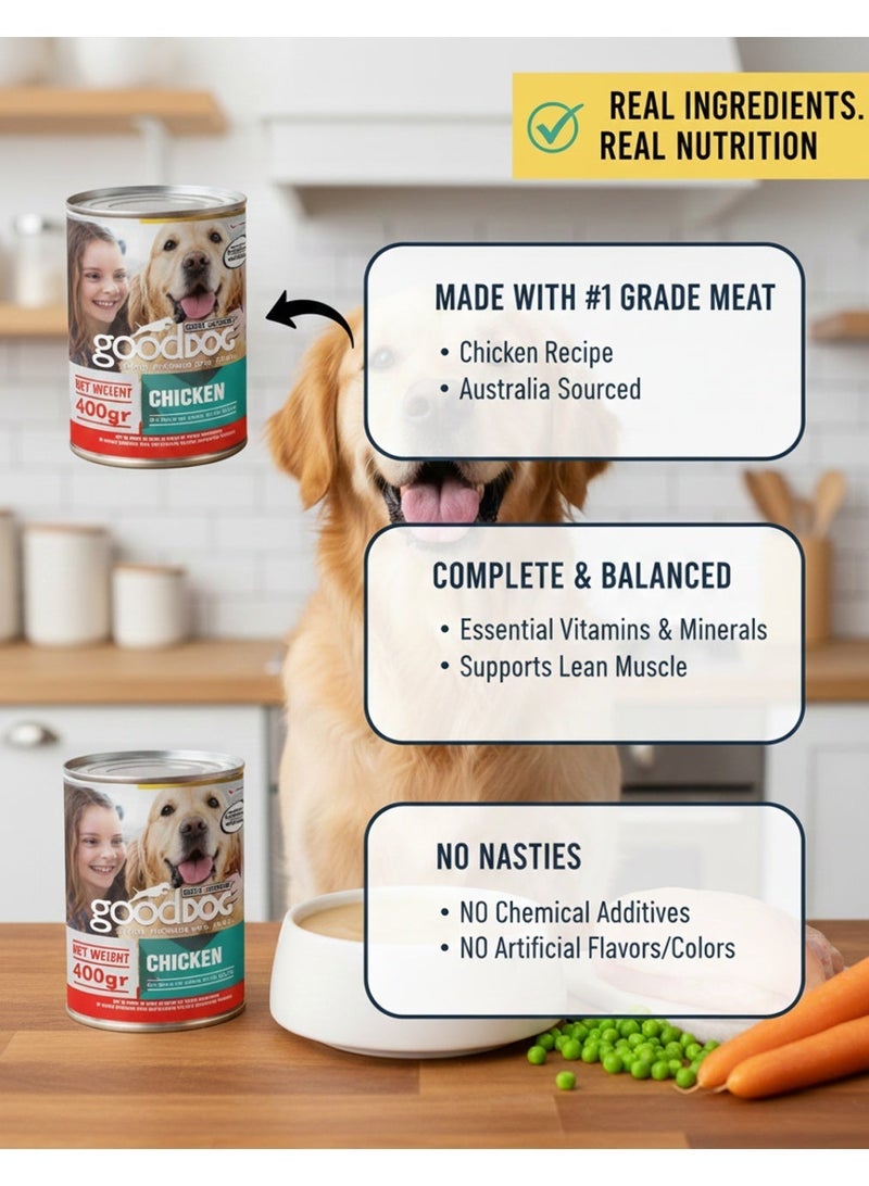 Good Dog Chicken Formula Wet Dog Food Canned Meat for All Life Stages - 400g - Image 2